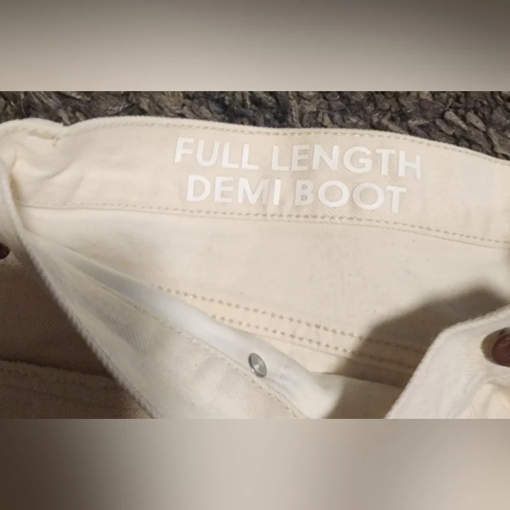 J. CREW High-rise Full Length Demi Boot Oatmeal 100% Cotton Sz.31Tx33 NWT** - Picture 7 of 8